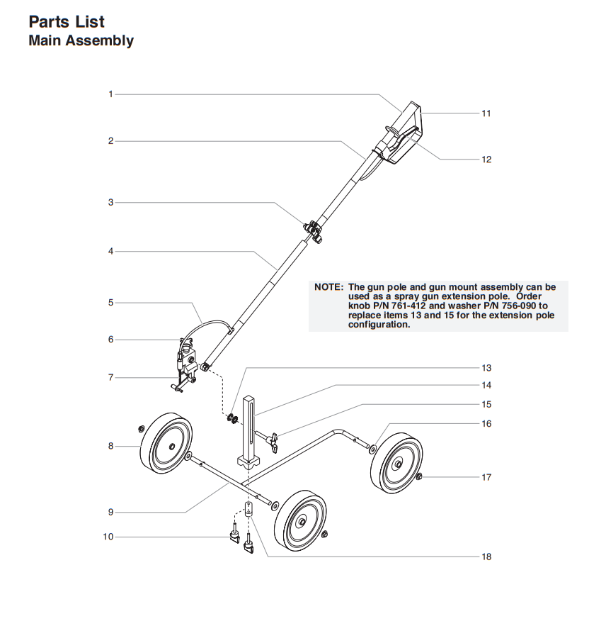 SideStriper Airless Accessory Main Assembly Parts